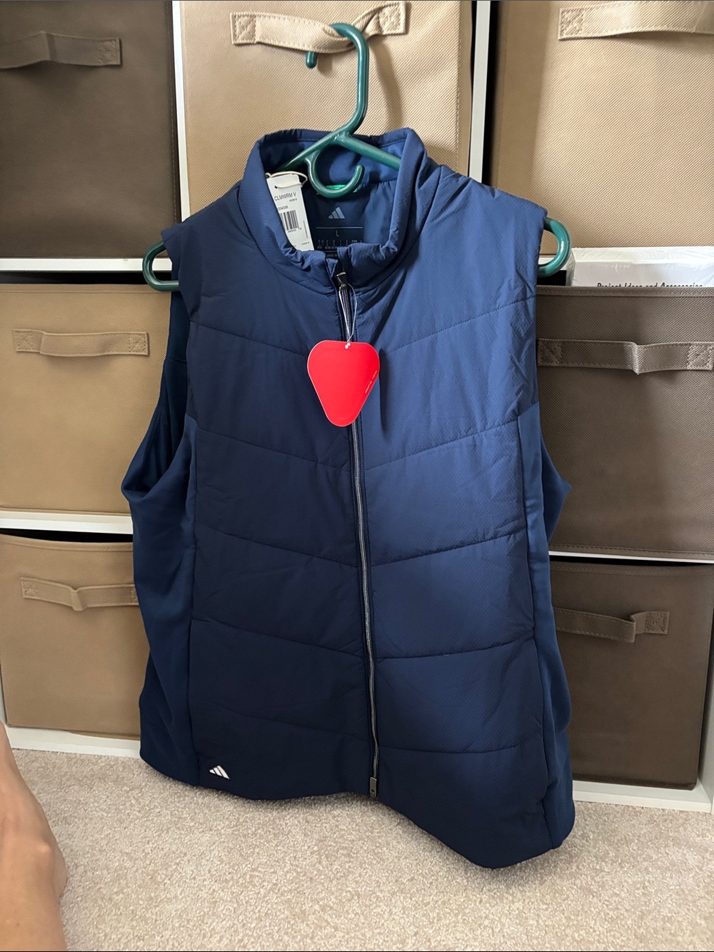 adidas Navy Quilted Kids Sleeveless Puffer Vest